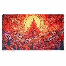 Arcane Fortress - Stained Glass Playmat - Burning Mountain
